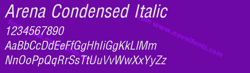 Arena Condensed ItalicPreview