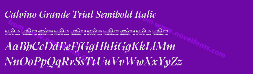 Calvino Grande Trial Semibold ItalicPreview