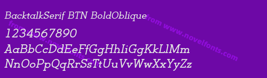 BacktalkSerif BTN BoldObliquePreview