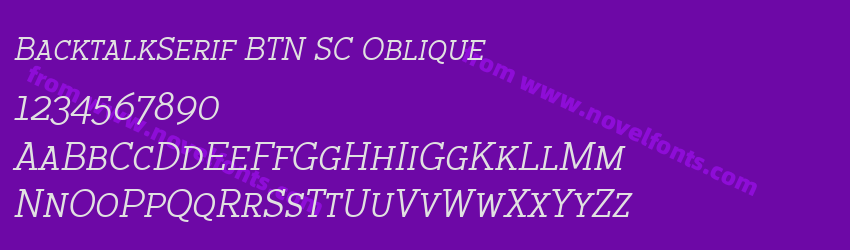 BacktalkSerif BTN SC ObliquePreview