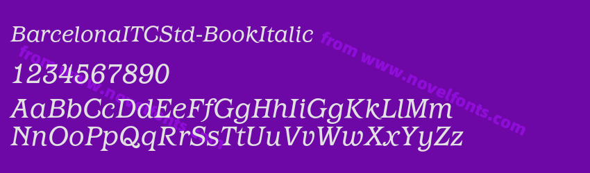 BarcelonaITCStd-BookItalicPreview