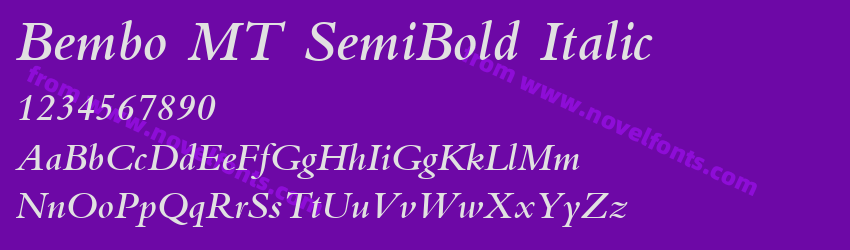 Bembo MT SemiBold ItalicPreview