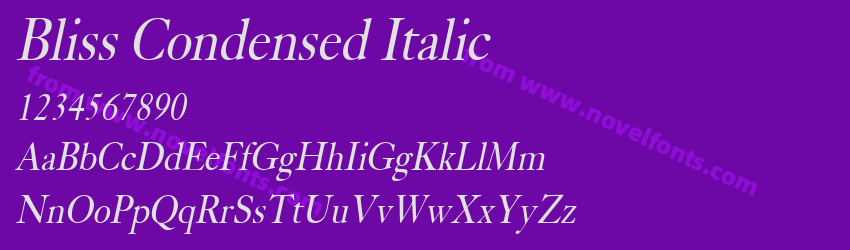 Bliss Condensed ItalicPreview