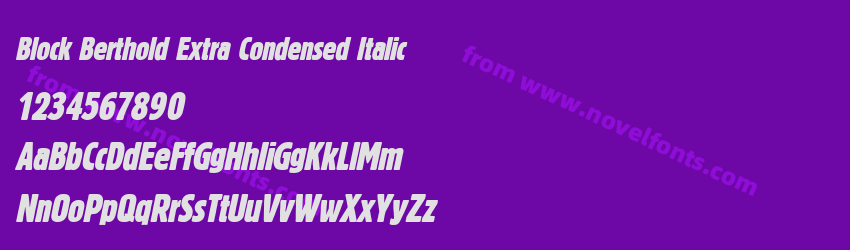 Block Berthold Extra Condensed ItalicPreview