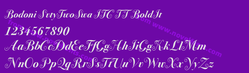 Bodoni SvtyTwoSwa ITC TT BoldItPreview