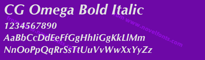 CG Omega Bold ItalicPreview