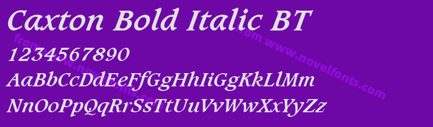 Caxton Bold Italic BTPreview