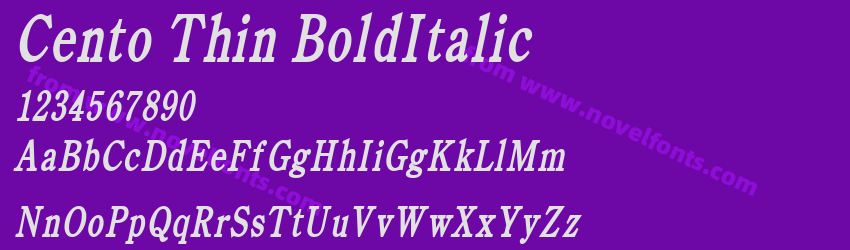 Cento Thin BoldItalicPreview