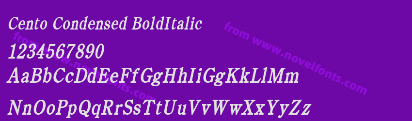 Cento Condensed BoldItalicPreview