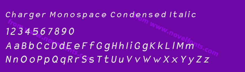 Charger Monospace Condensed ItalicPreview