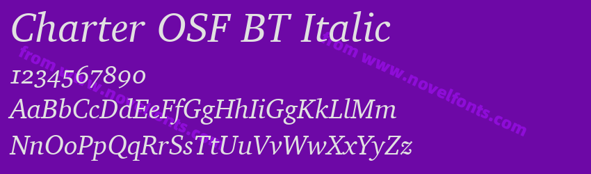 Charter OSF BT ItalicPreview