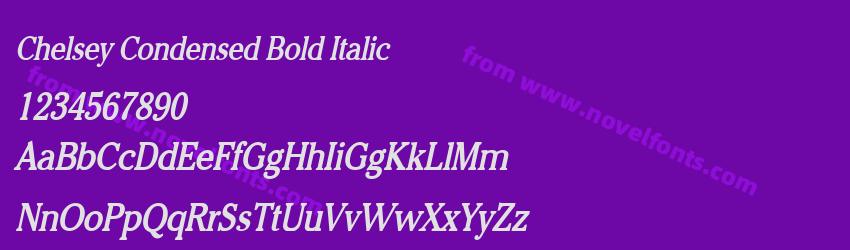 Chelsey Condensed Bold ItalicPreview