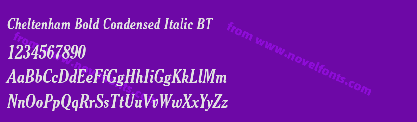 Cheltenham Bold Condensed Italic BTPreview