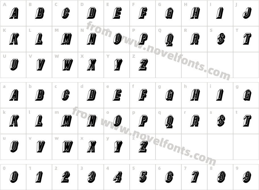 Chocolate-Condensed ItalicCharacter Map