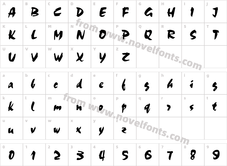 Chokko RegularCharacter Map