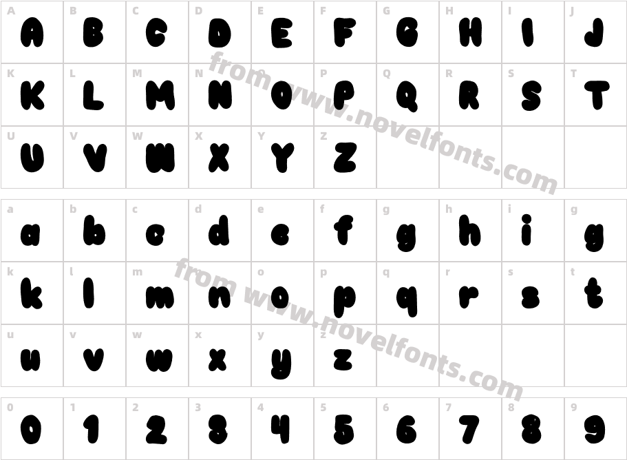 Choko OutlineCharacter Map