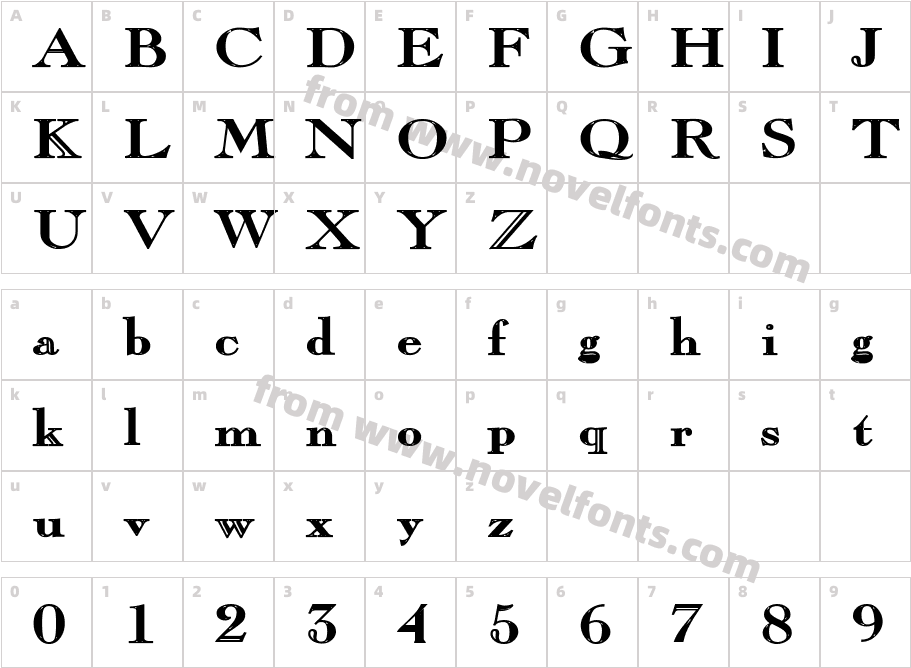 Chopin-BoldCharacter Map