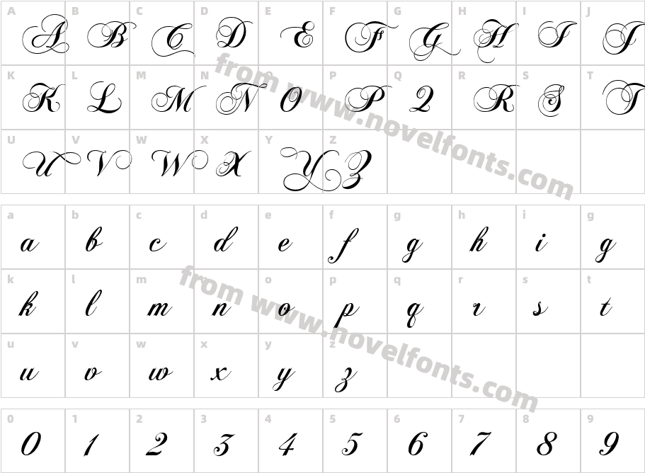 ChopinScriptCharacter Map