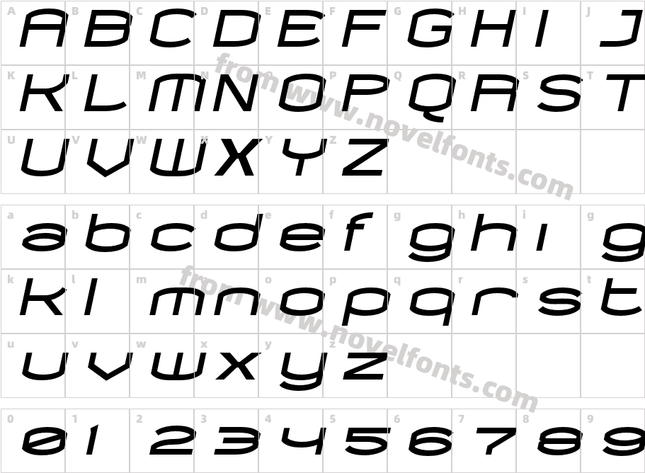 Chord-BlackItalicCharacter Map