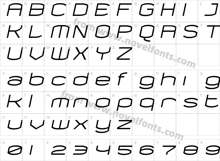 Chord-BoldItalicCharacter Map