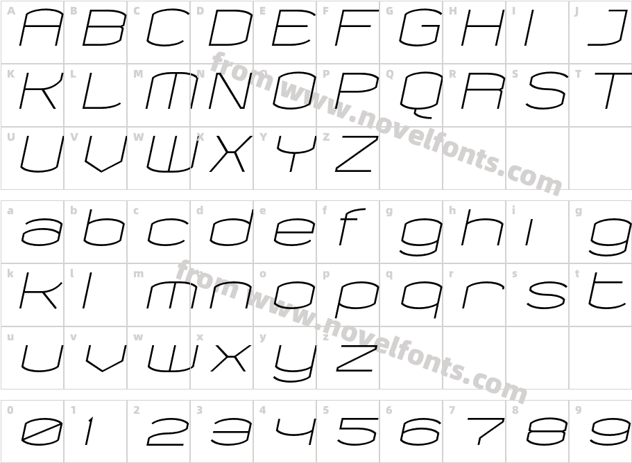 Chord-RegularItalicCharacter Map