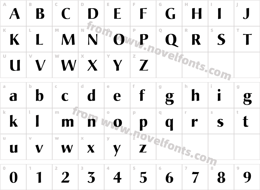 Christiana BoldCharacter Map