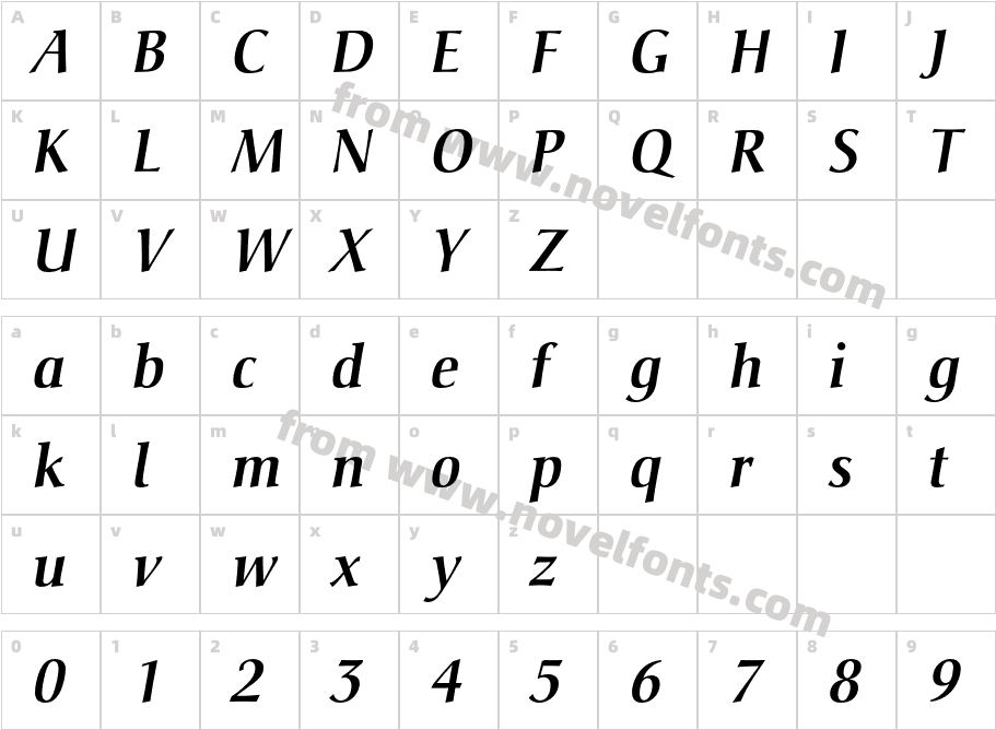 ChristianaBQ-MediumItalicCharacter Map