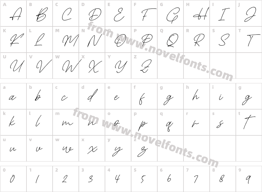 Christina Signature ItalicCharacter Map