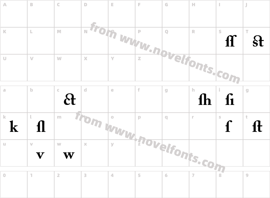 ACaslon-AltBoldCharacter Map