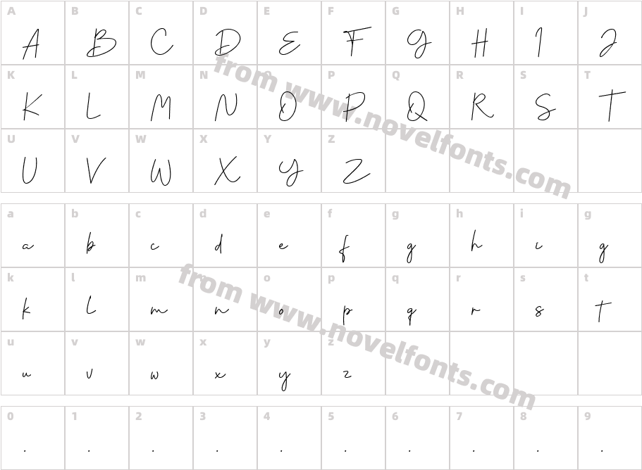 Christmas Bella RegularCharacter Map