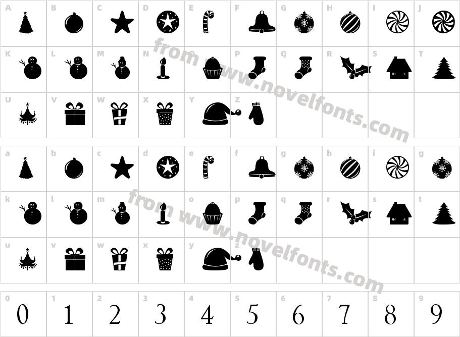 Christmas ShapesCharacter Map