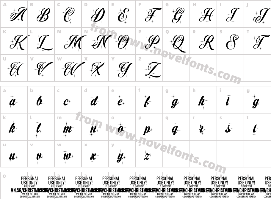 Christmas Sparkle PERSONAL USECharacter Map