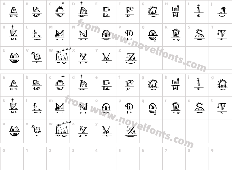 Christmas Vibes Split RegularCharacter Map