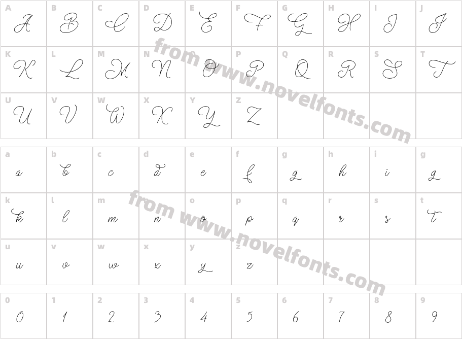 Christmas Wish monolineCharacter Map