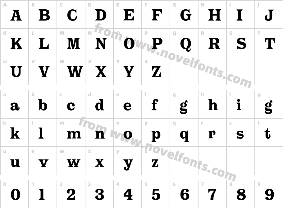 CgLatinBoldCharacter Map