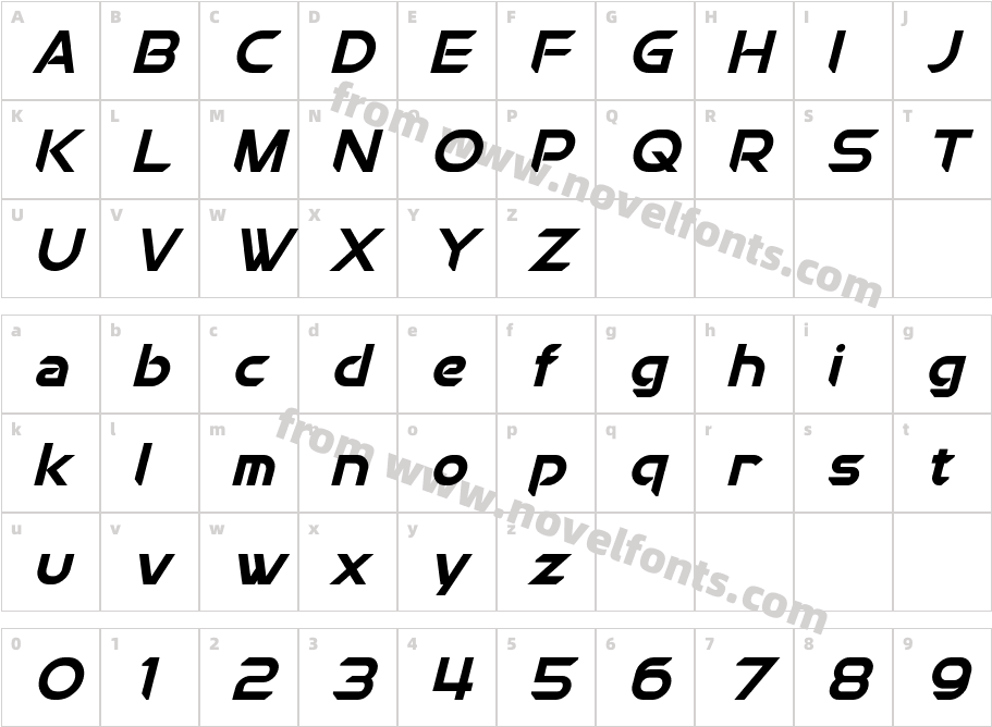 Chromia Bold ItalicCharacter Map