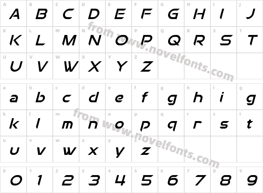 Chromia ItalicCharacter Map