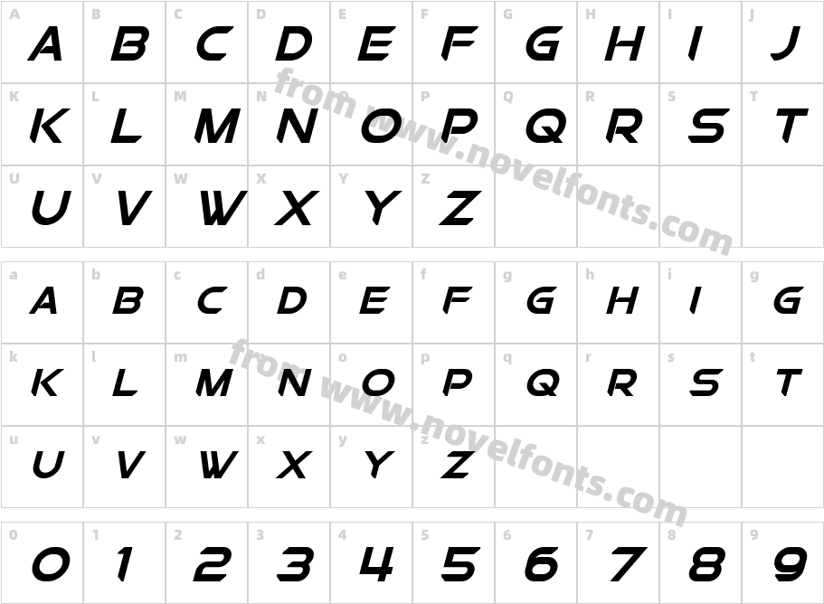 Chromia Supercap Bold ItalicCharacter Map