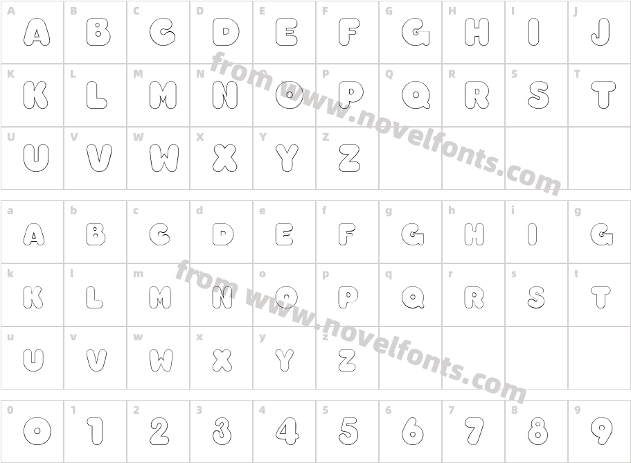 ChubbyOutlineCharacter Map