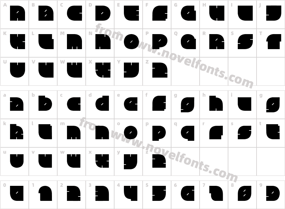 ChubbySquare RegularCharacter Map