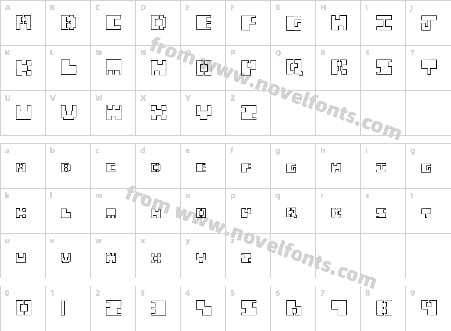 Chunk Outline RegularCharacter Map