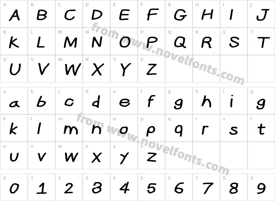 CiSf OpenHand Black Extended ObliqueCharacter Map