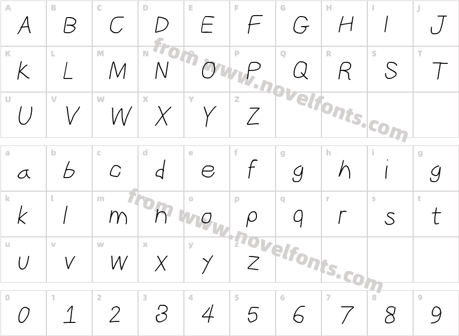 CiSf OpenHand ObliqueCharacter Map