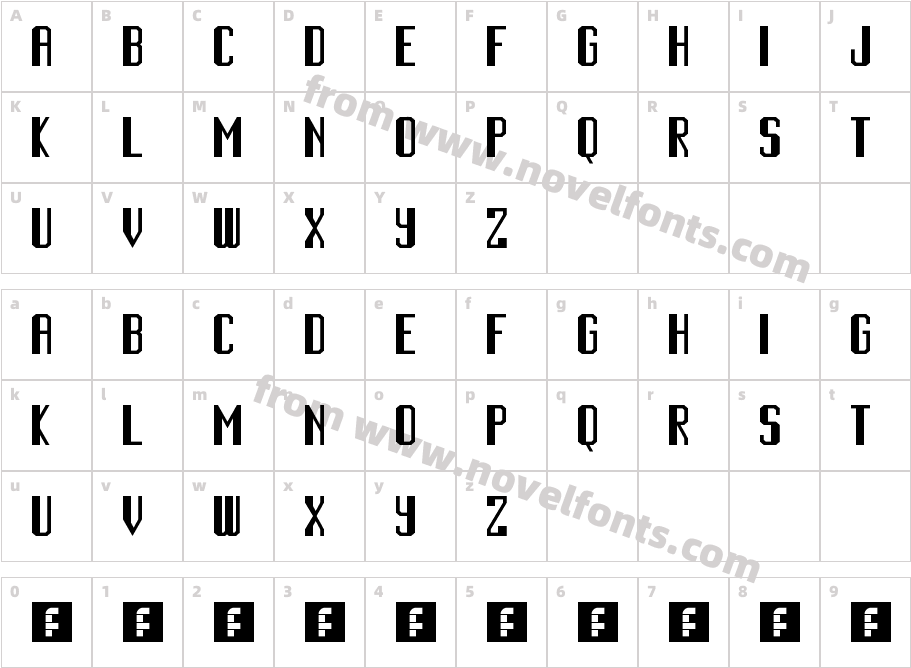 Cinematic Language RegularCharacter Map