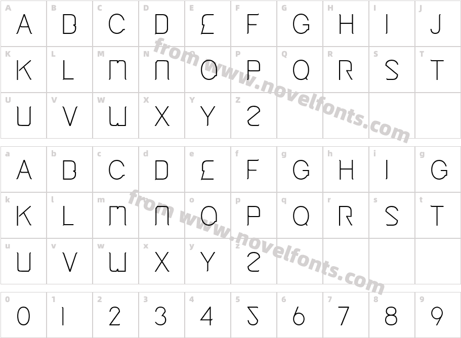 Cinga-MediumCharacter Map