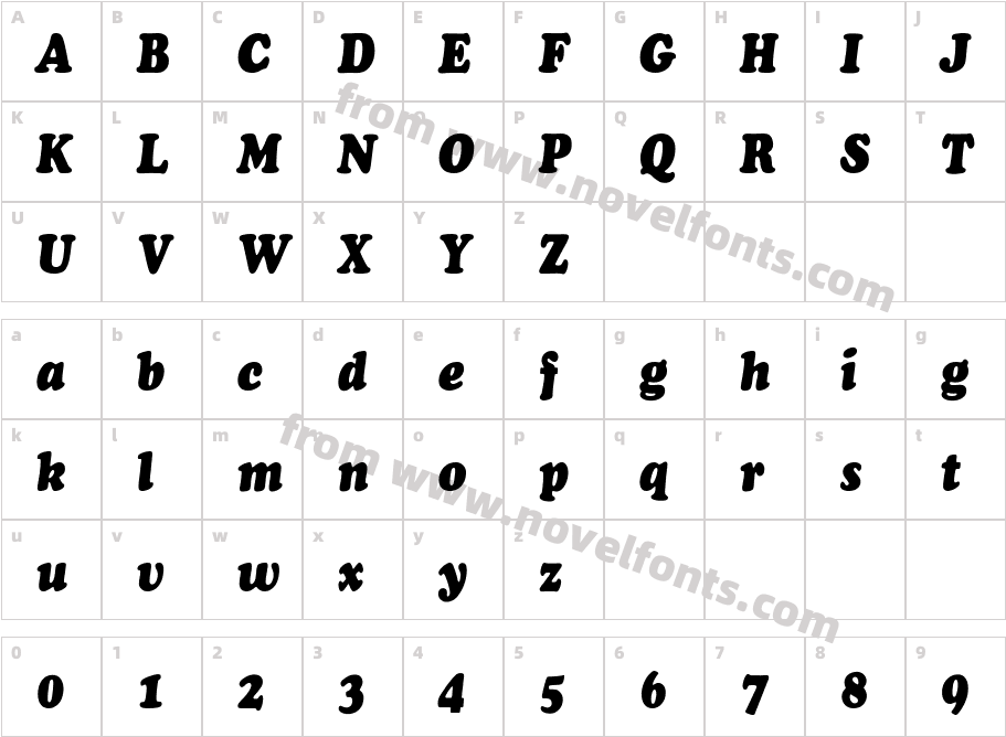 ChaceyCnd-Heavy-ItalicCharacter Map