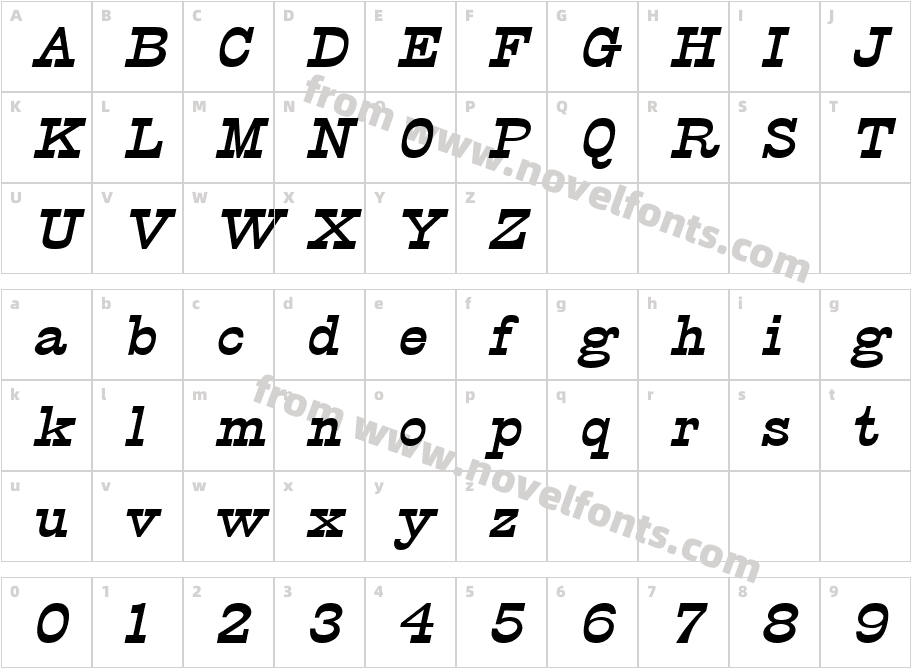 Circus Wide BoldItalicCharacter Map