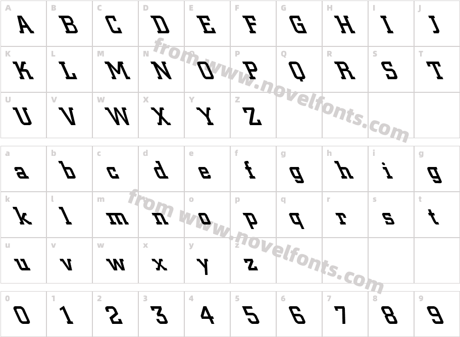 City Medium Extreme LeftyCharacter Map