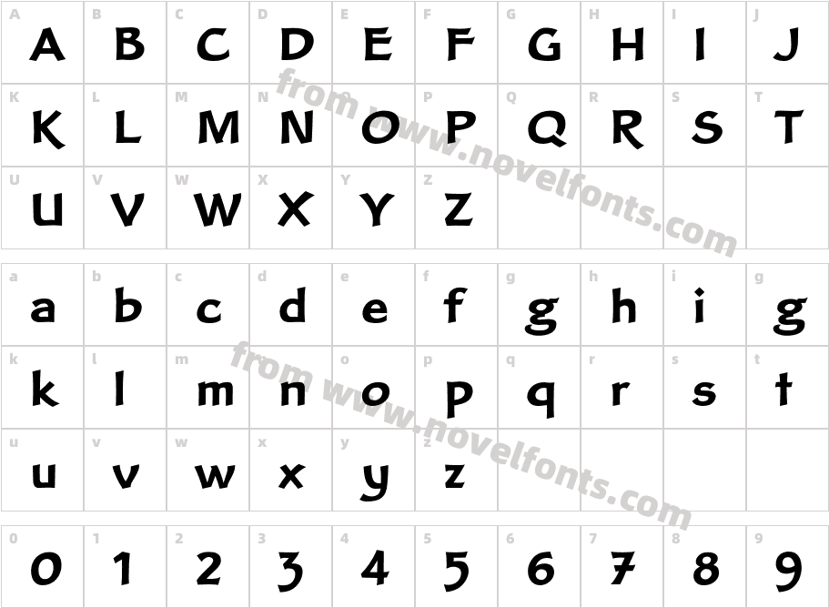 Clair-BoldCharacter Map