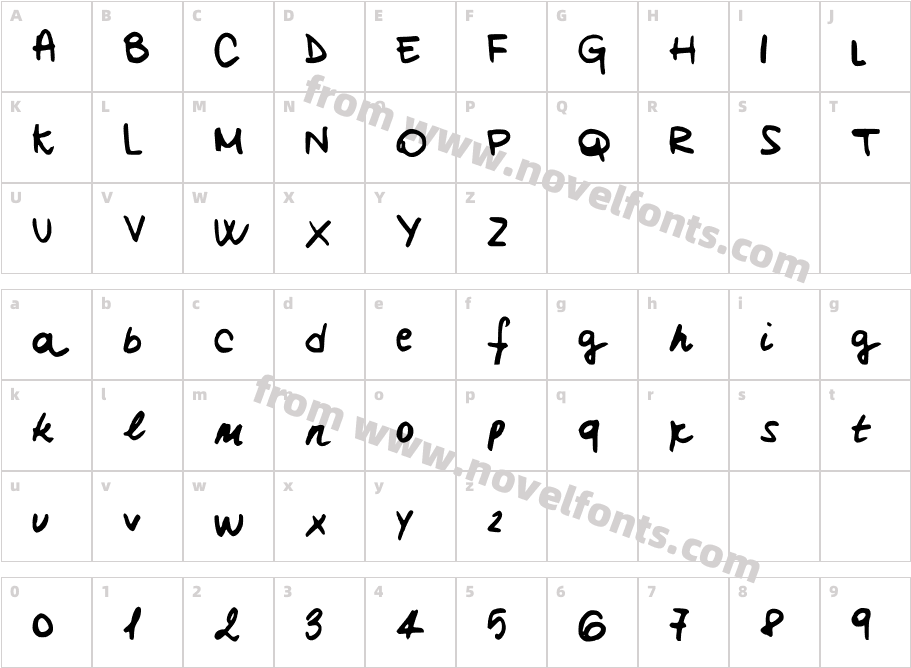 ClairesHandCharacter Map